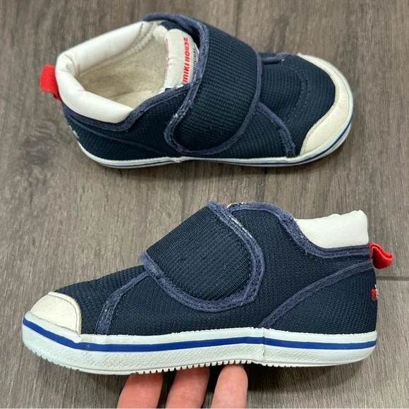 MIKI HOUSE navy blue toddler kids shoes. Size 15cm. US 9 EU 25 pre-owned - Picture 7 of 13